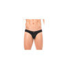 Slip noir rayé opaque et transparent 